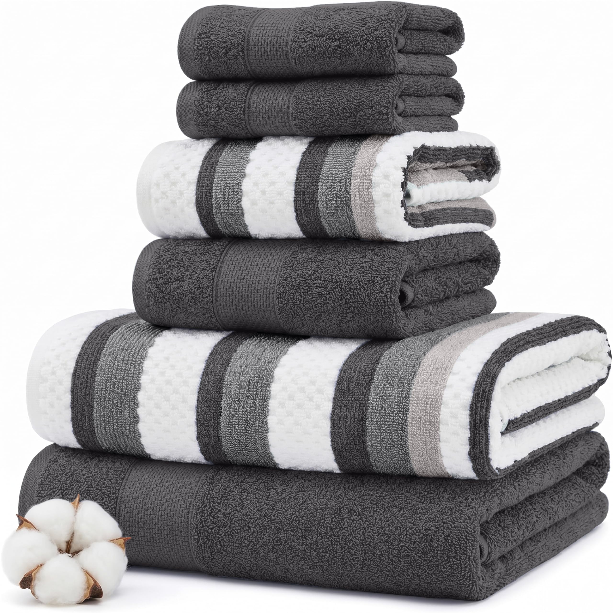 Modern Threads Pax bath towel solid coal dries quickly and feels plush.