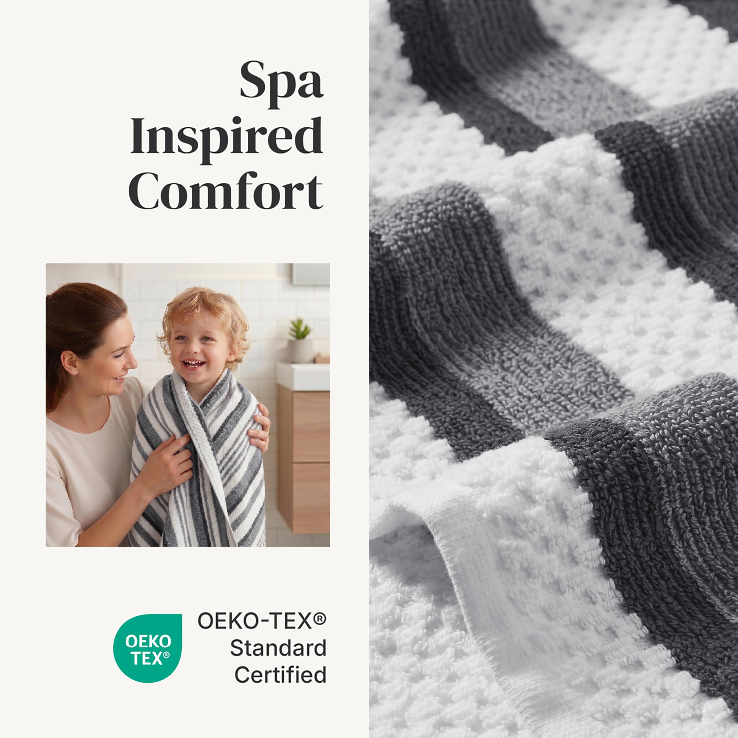 Modern Threads Pax hand towel jacquard coal blends style with absorbency.