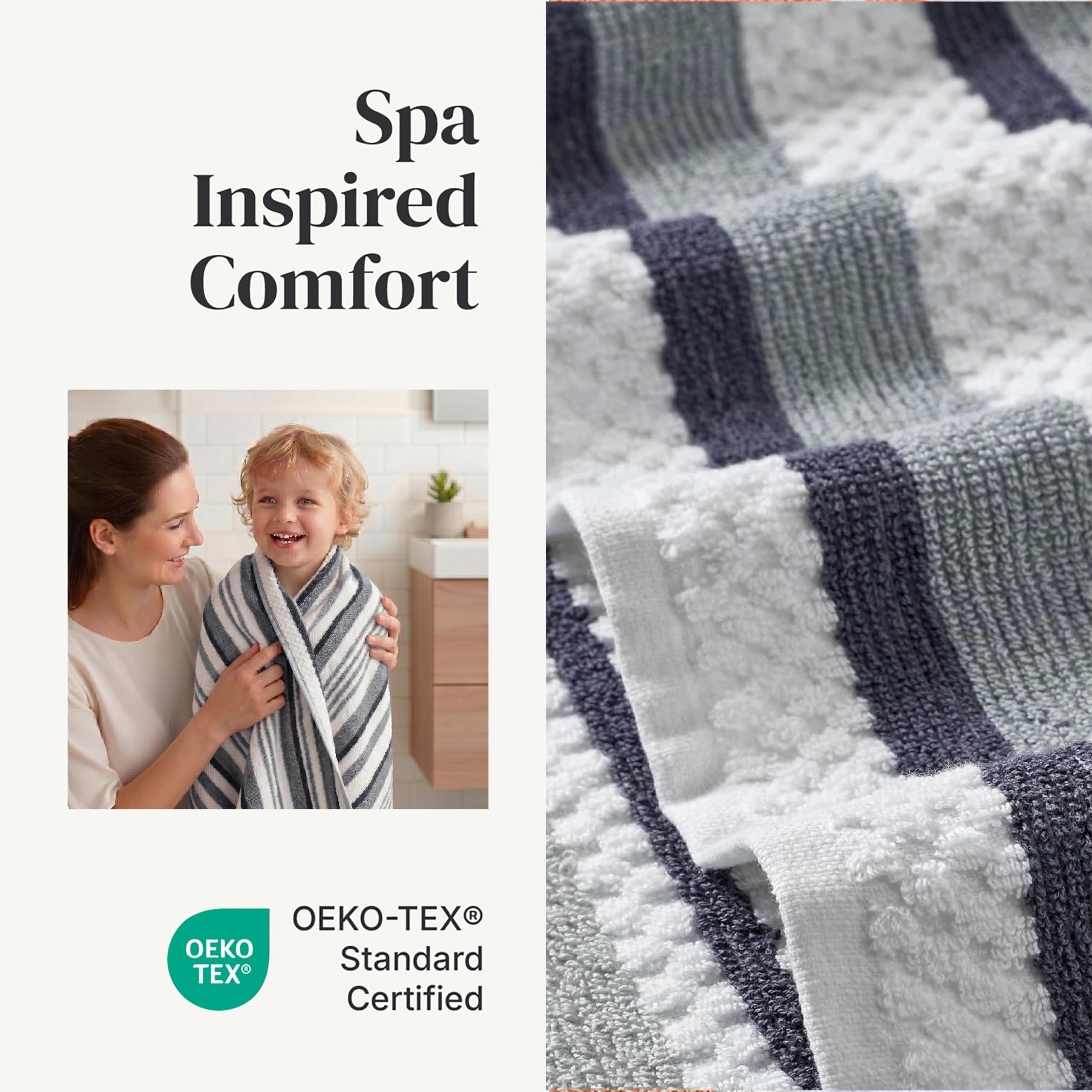 Pax washcloths in denim for gentle, quick-drying cleansing