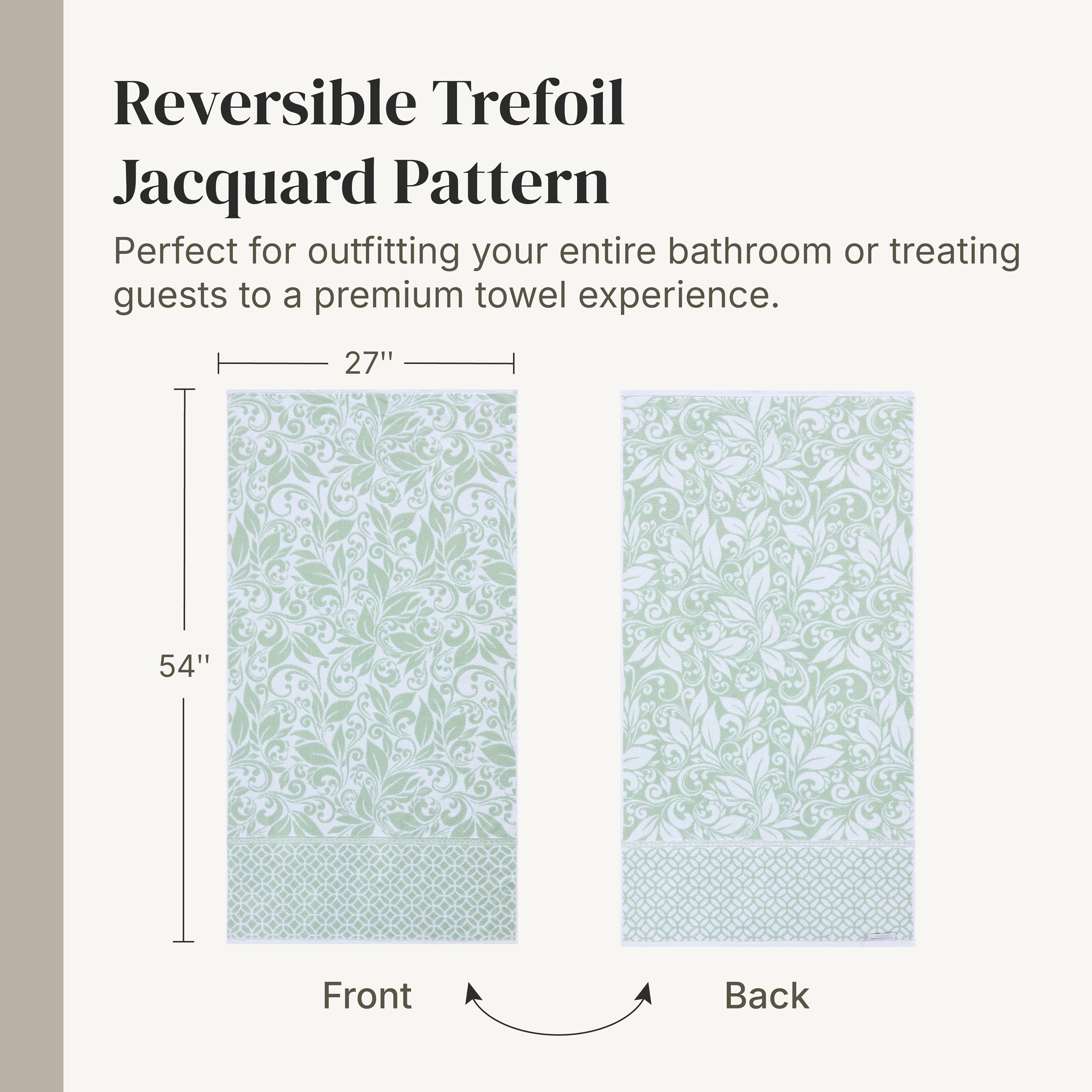 Modern Threads Sage Green towels bring calming bathroom tones.
