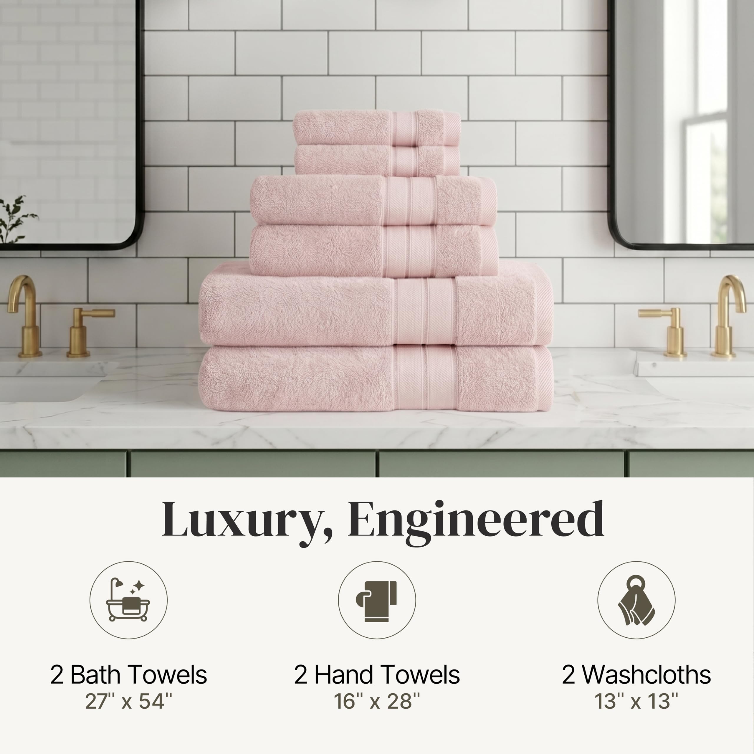Spun Loft towels demonstrate quick-drying capability and durable weave.
