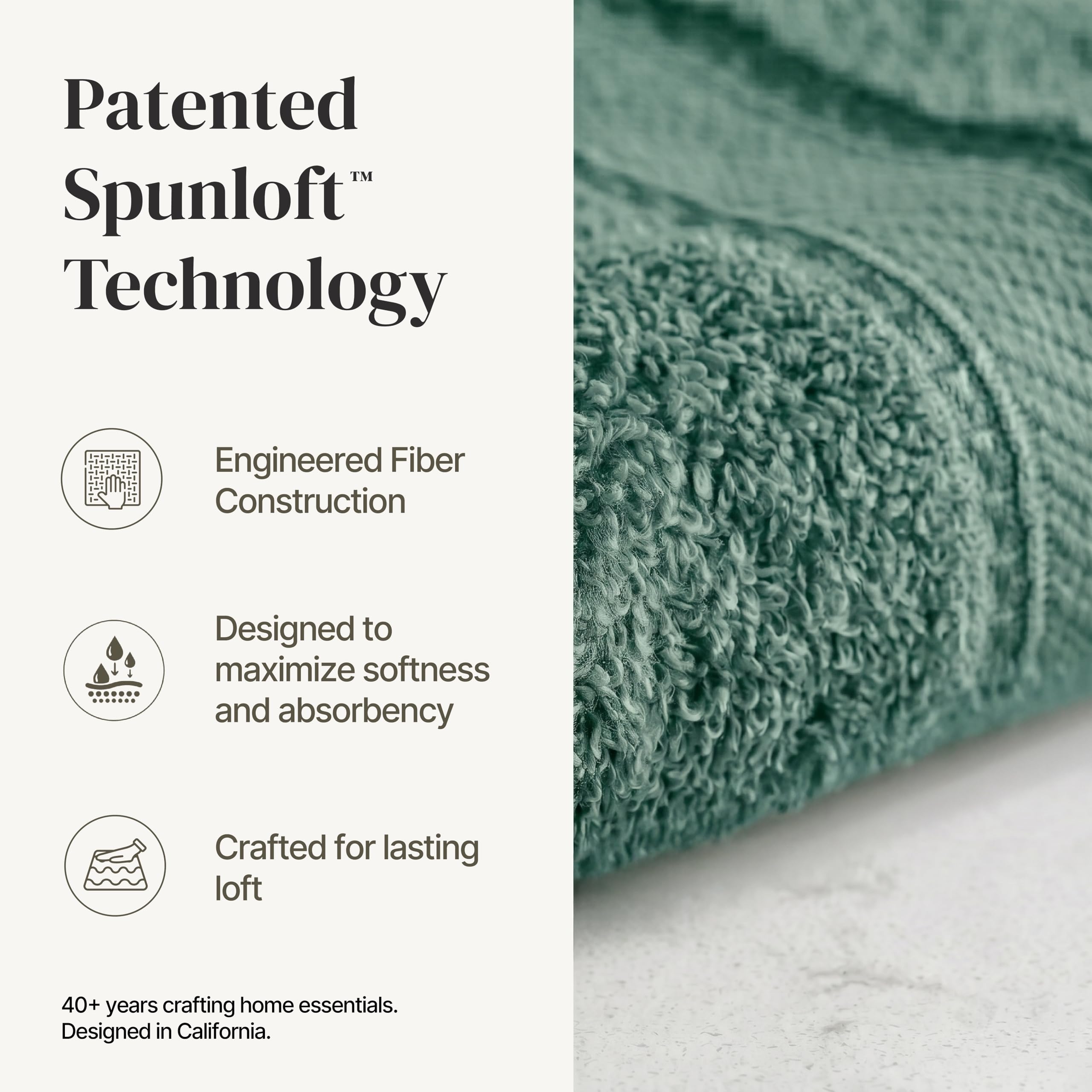 Modern Threads Spun Loft hand towels offer absorbent comfort for daily routines.