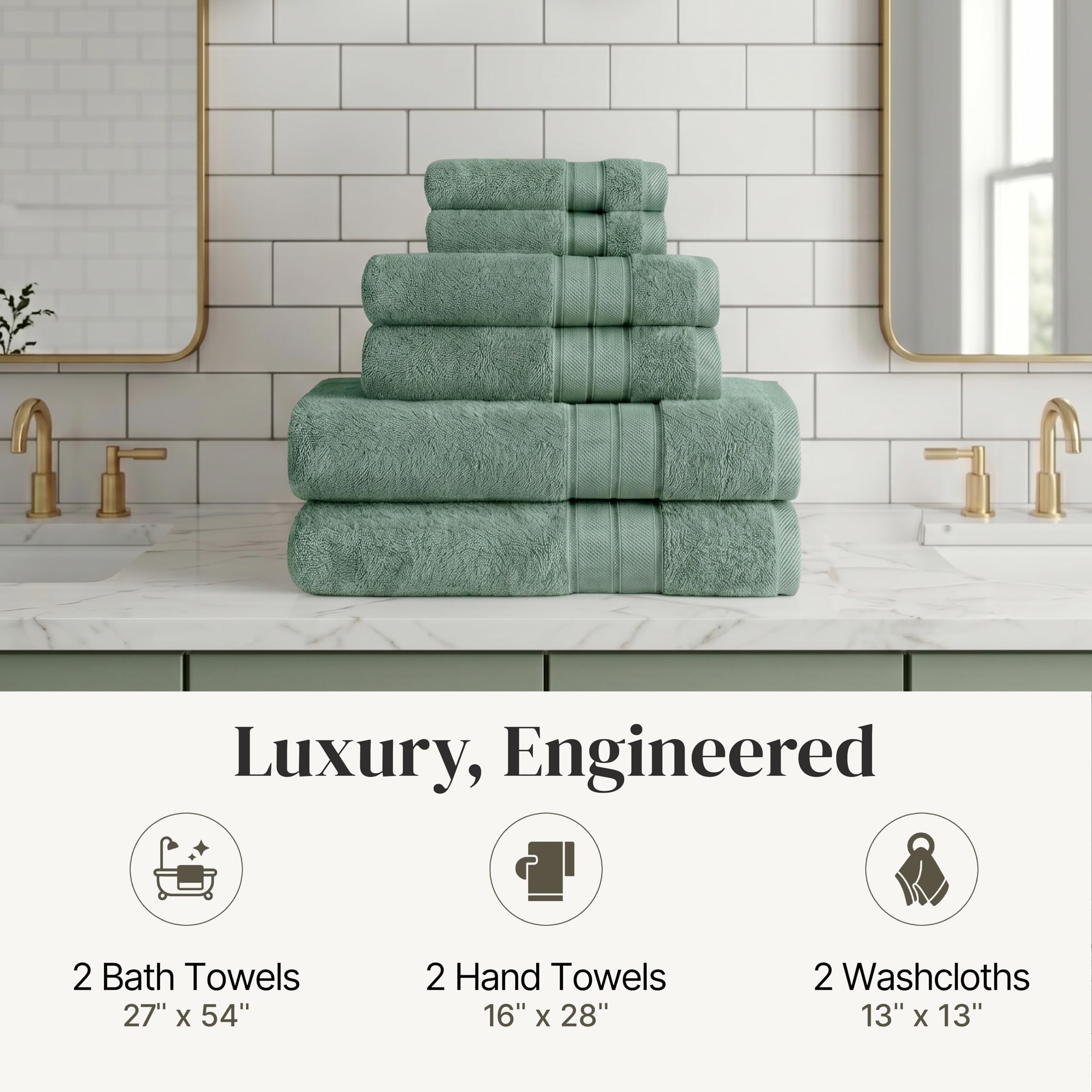 Modern Threads Spun Loft set complements a luxurious home spa ambiance.