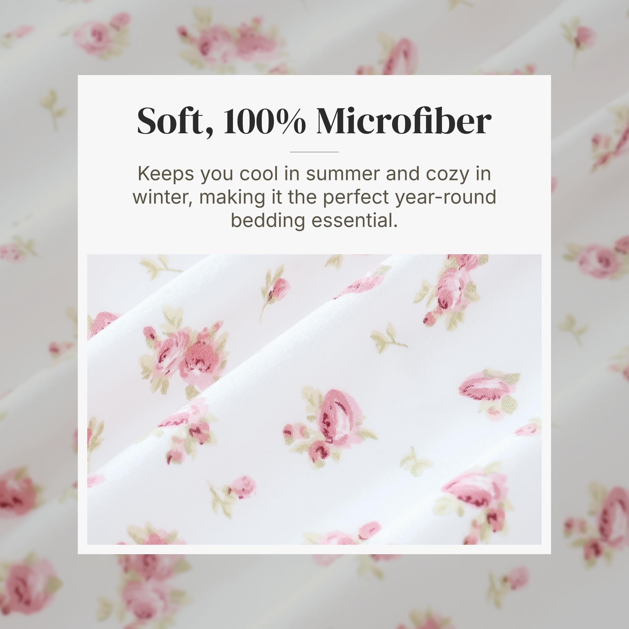 Modern Threads wrinkle-resistant ivory sheets stay smooth after washing.