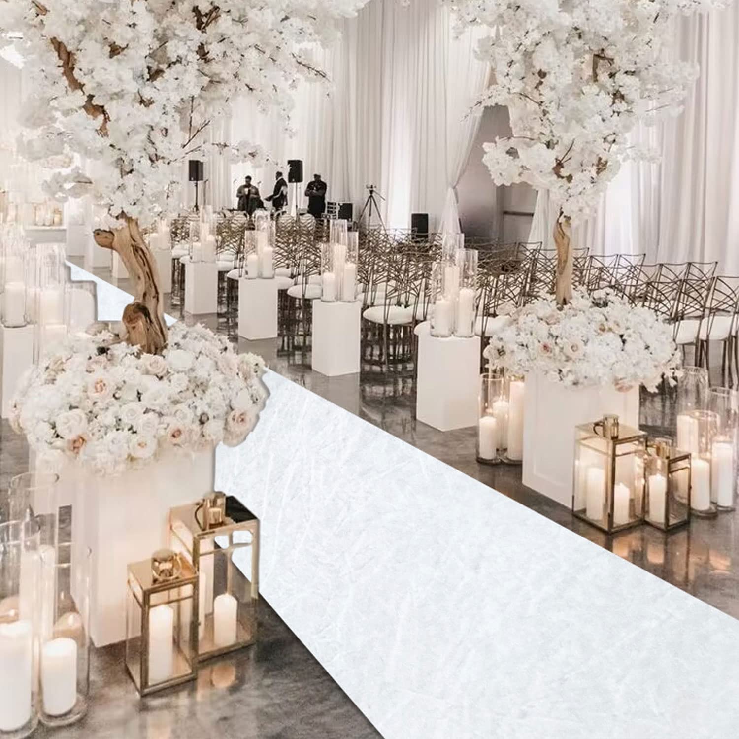 MODFUNS wedding aisle runner with carpet tapes included for secure placement.