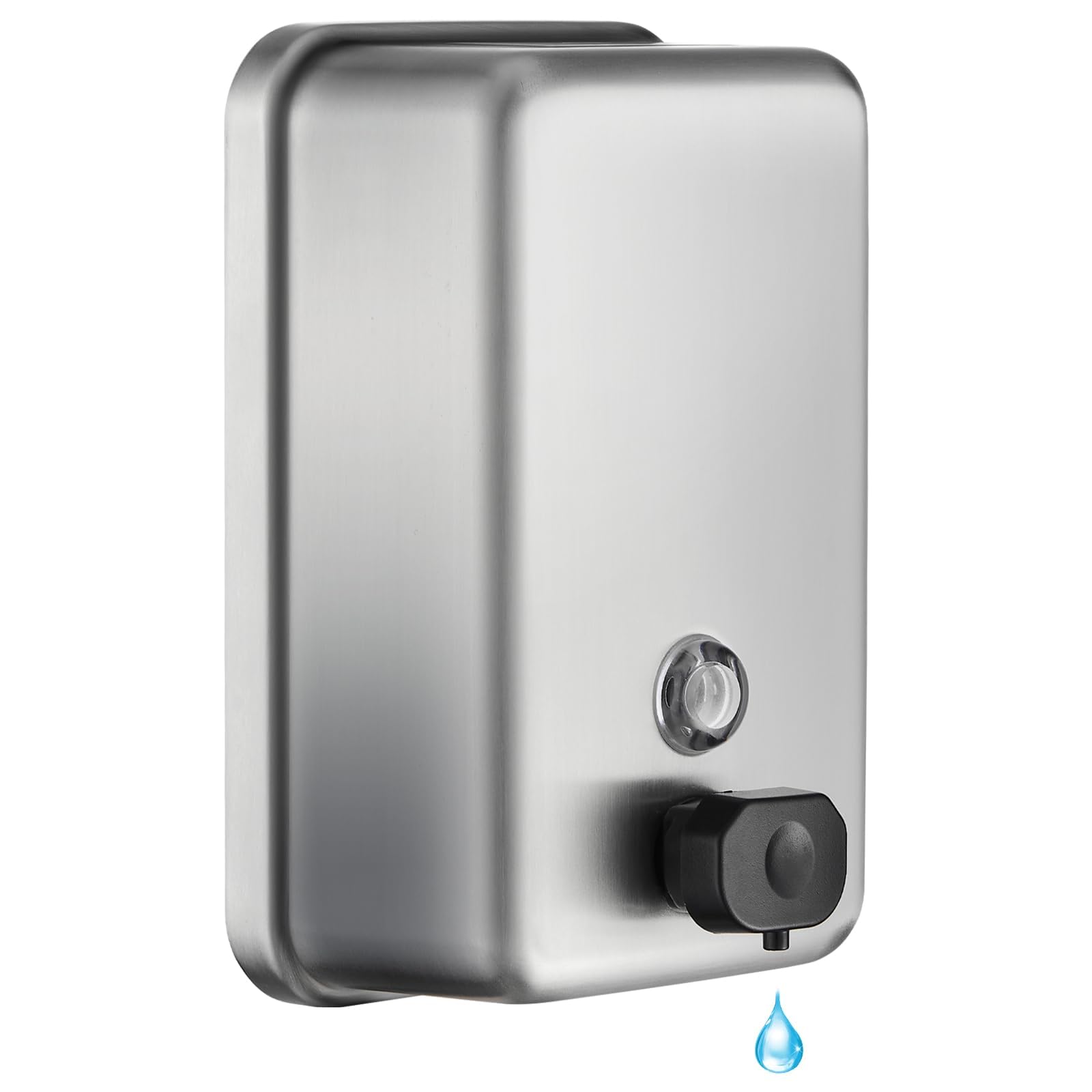 Modunful wall mount soap dispenser in brushed stainless steel with large 1100ml capacity
