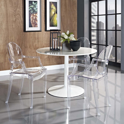 Modway Casper Louis XV-inspired clear acrylic chair for contemporary décor.