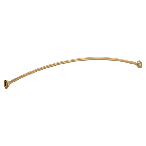 Moen curved rod assembly with warm finish adds style.