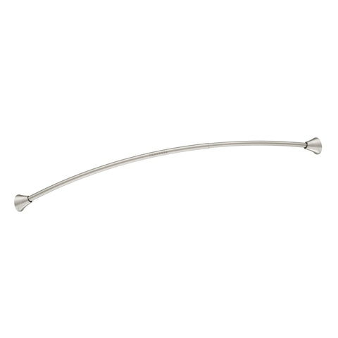Moen curved tension rod offers no-drill installation for easy setup.