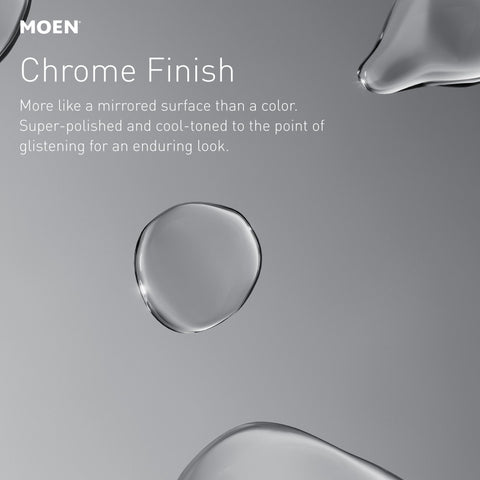 Moen CSR2160CH chrome finish closeup with bright reflection