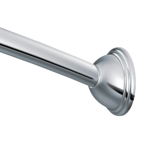 Moen CSR2160CH curved shower rod front view enhances shower space