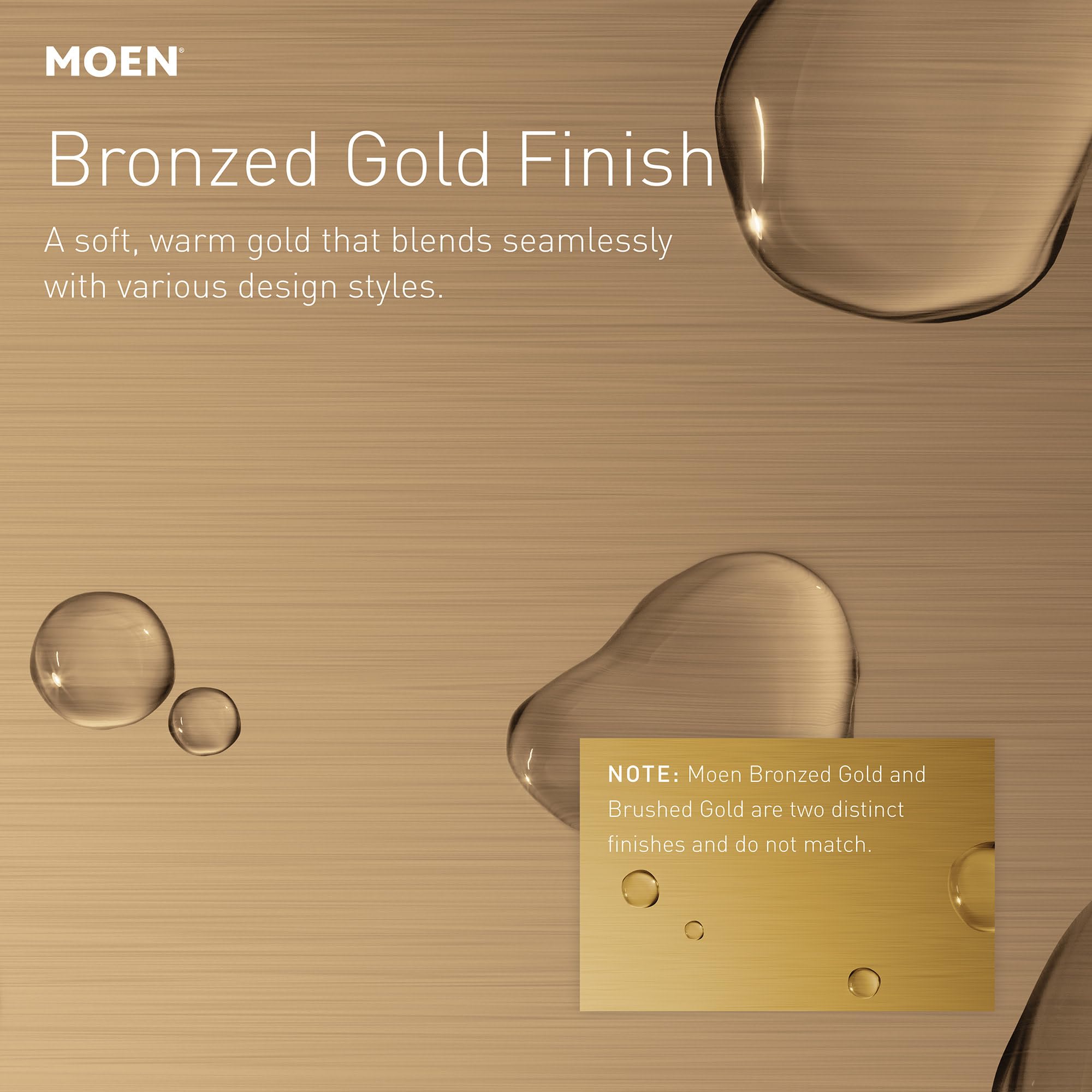 Moen pivoting flanges enable quick installation on most walls.