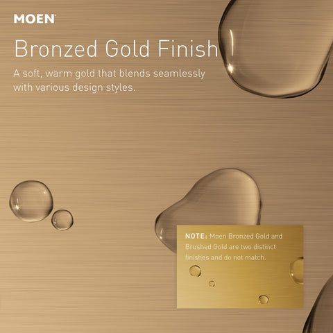 Moen pivoting flanges enable quick installation on most walls.