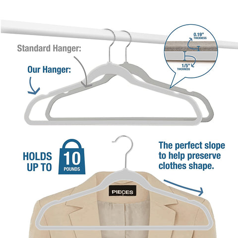 MOERKADA 17.7-inch pants hangers keep large trousers secure.