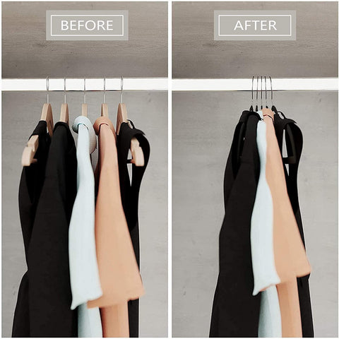 MOERKADA grey plastic hangers for dorm and apartment wardrobes.