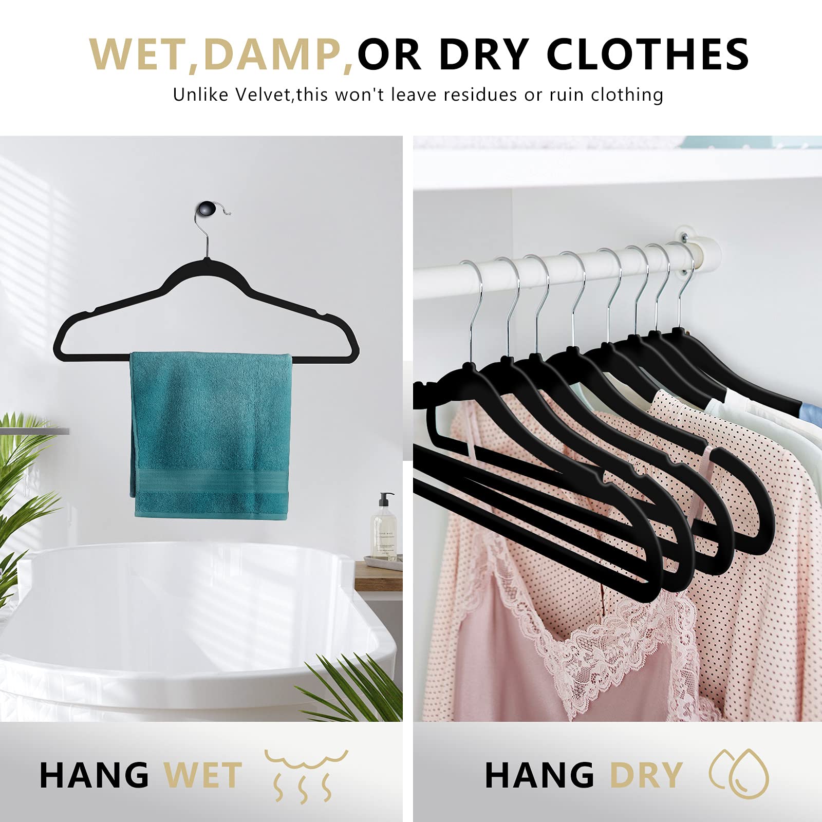 MOERKADA 17.7-inch pants hanger holds large trousers firmly.