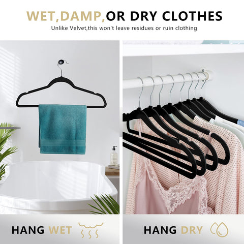 MOERKADA 17.7-inch pants hanger holds large trousers firmly.