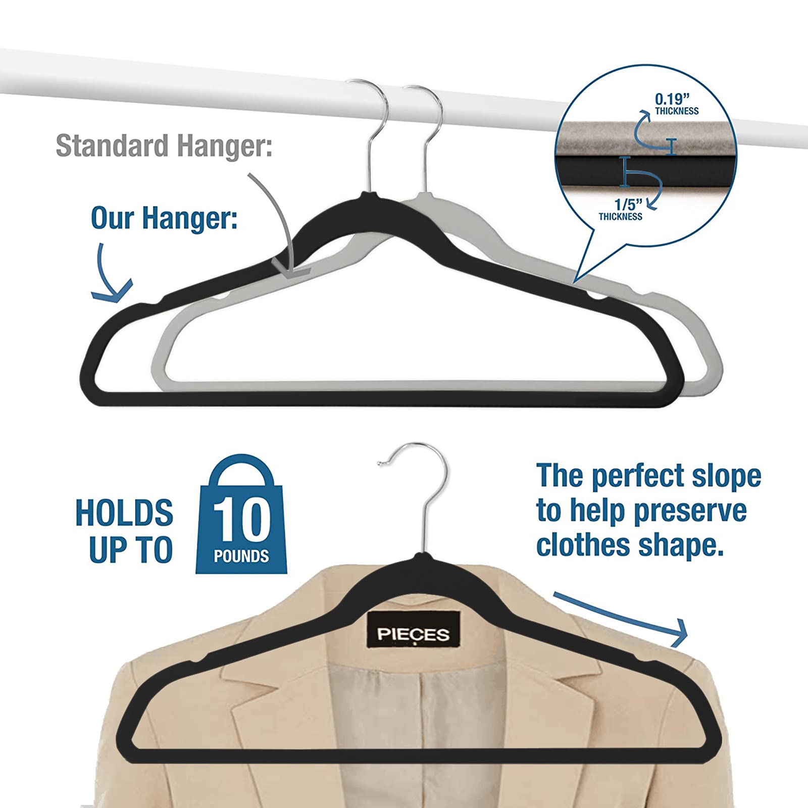 MOERKADA 360-degree rotating hook for easy wardrobe access.