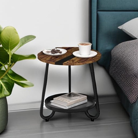 MOFAIN 2 Tier Table adjustable feet for stability
