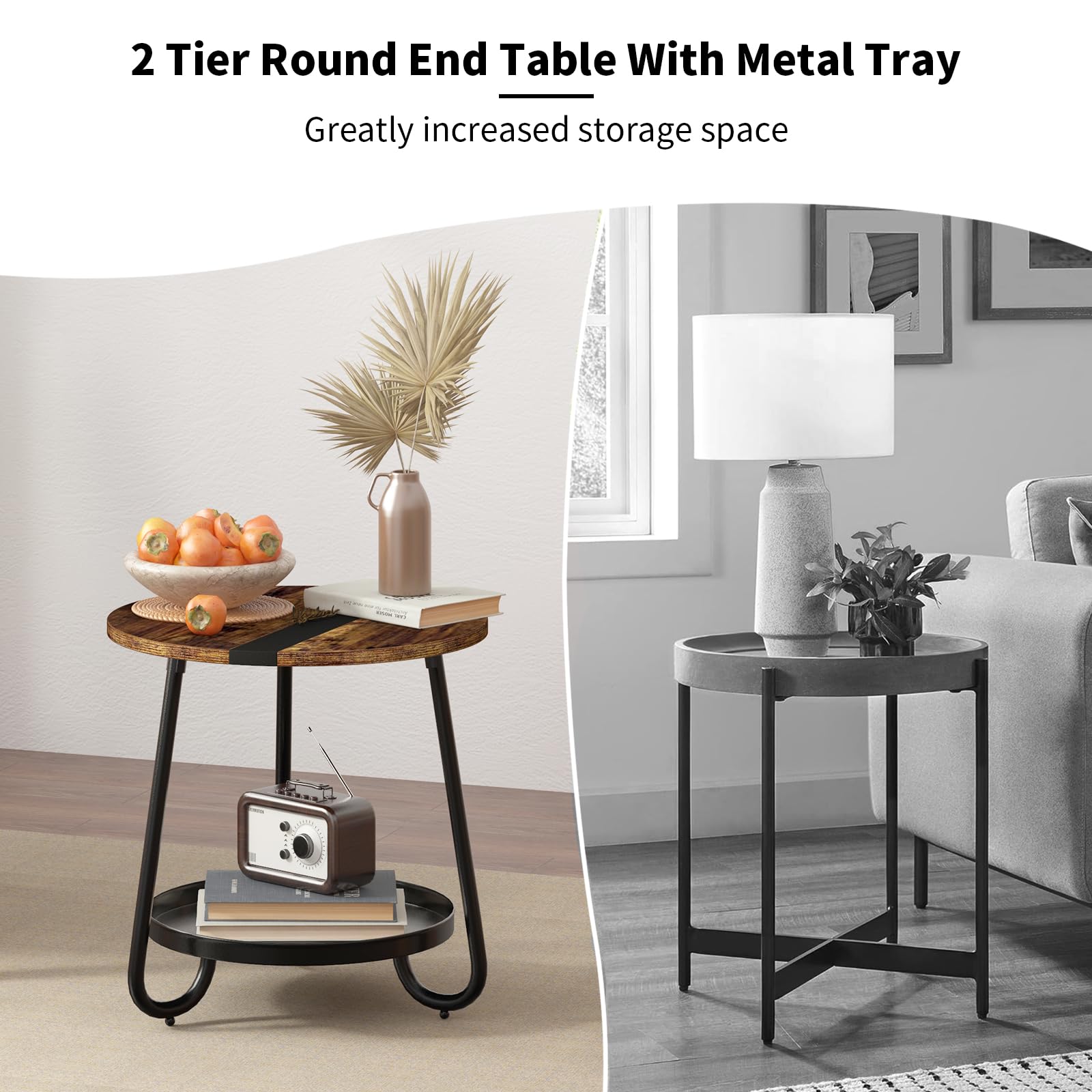 MOFAIN 2 Tier Table compact footprint for small spaces