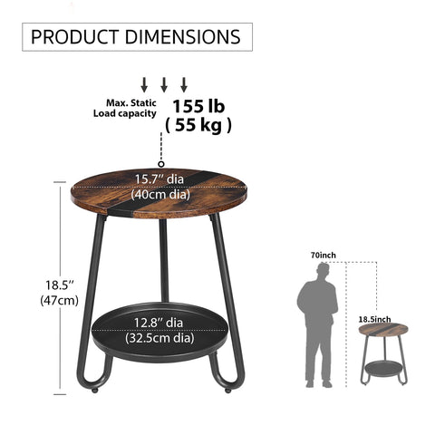MOFAIN 2 Tier Table wooden top detail for everyday tasks