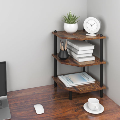 MOFAIN desktop corner stand shelf demonstrates space-saving design for compact desks