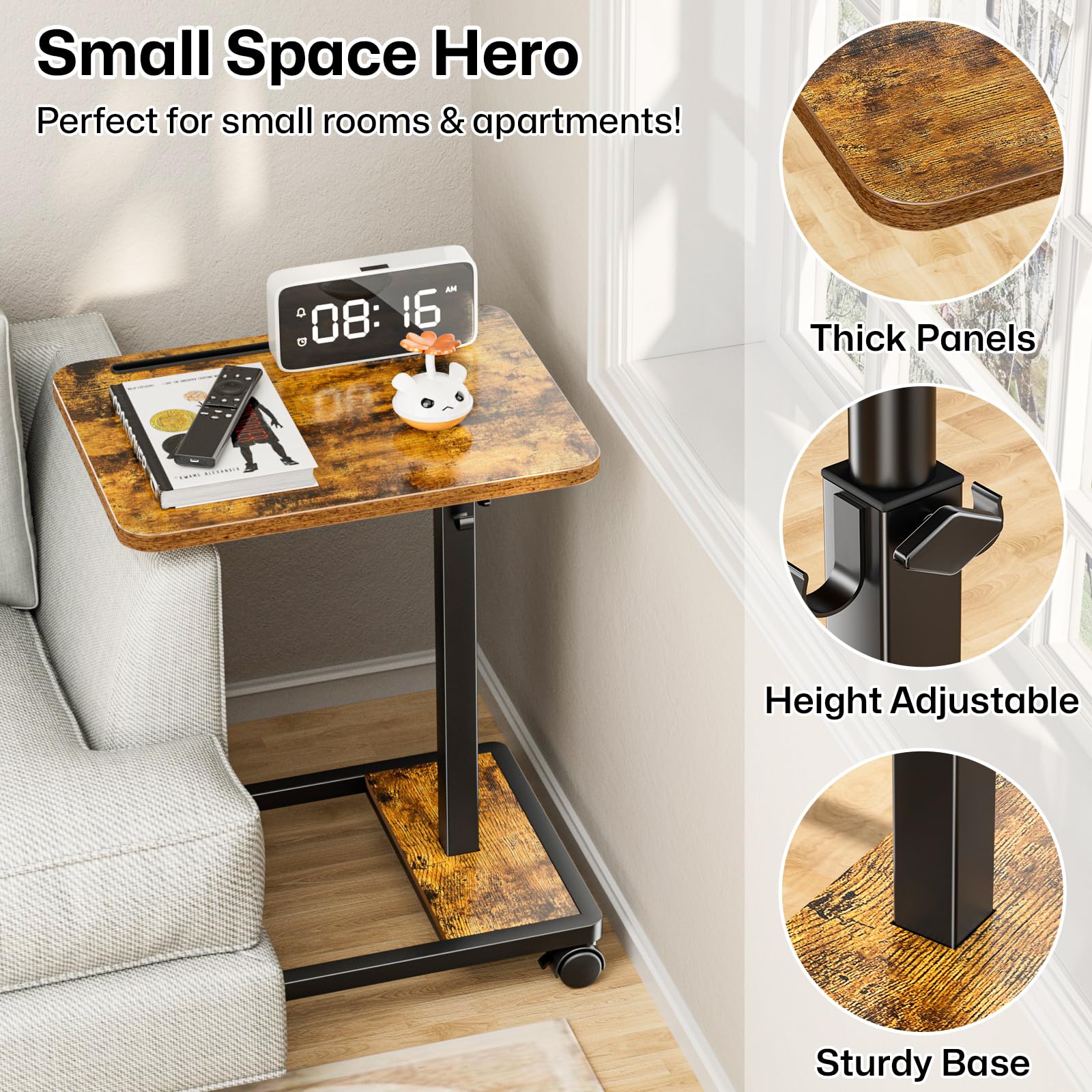 MOFAIN sturdy MDF top with heat-resistant surface, simple to clean after meals.