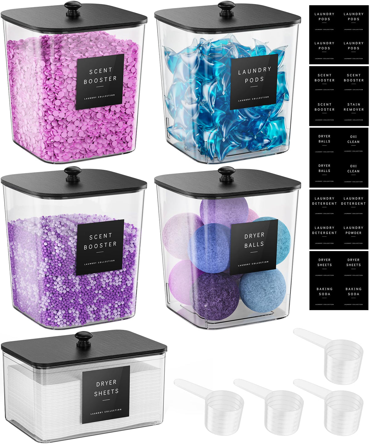 Moforoco clear laundry container showcasing contents for easy visibility