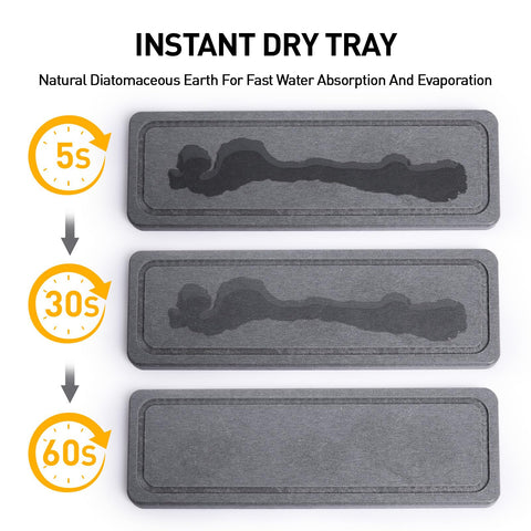 Moforoco quick-dry tray made with diatomaceous earth keeps counter dry