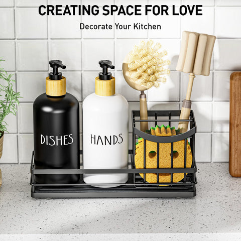 Moforoco universal black tray pairs with white and black bottles.