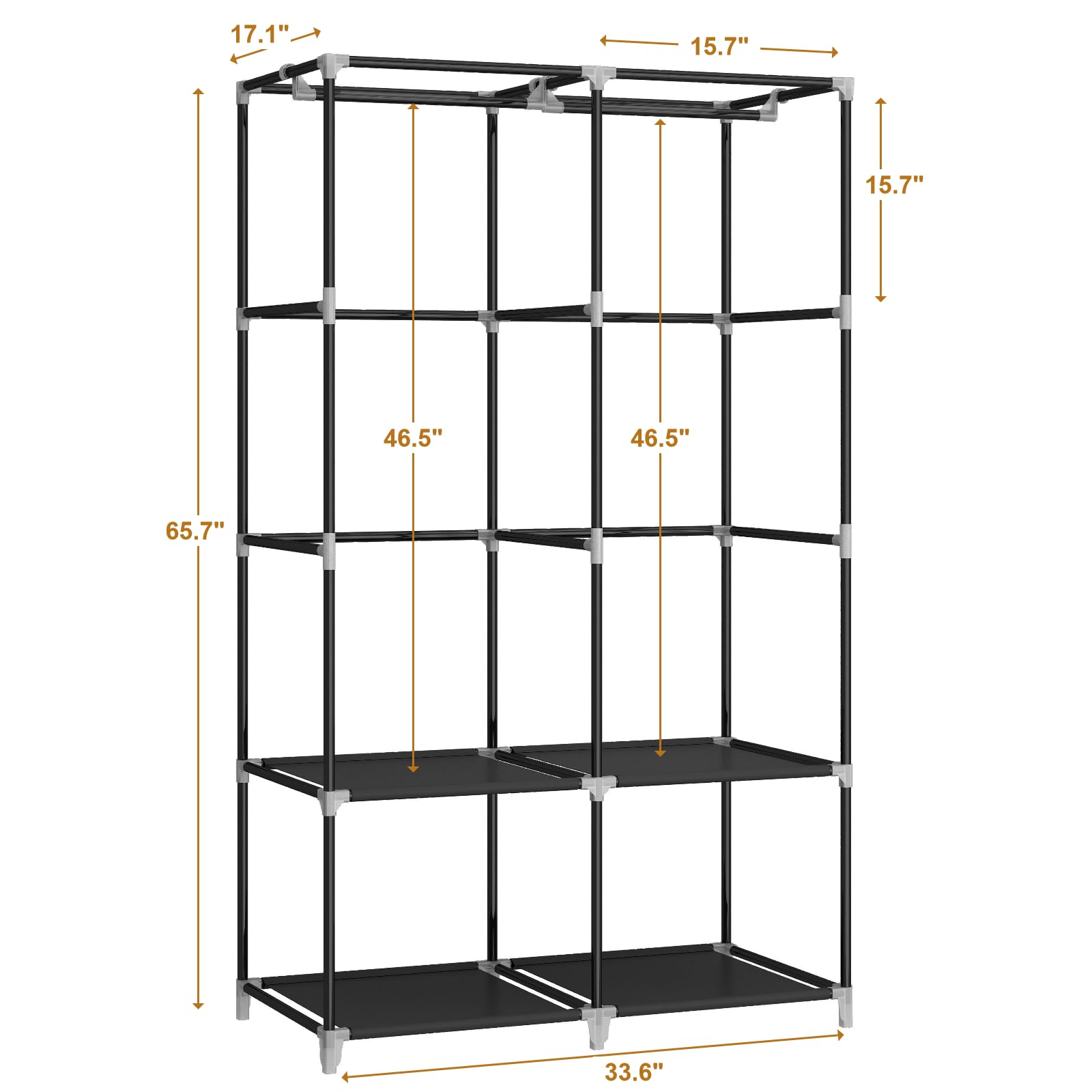 MOGELAFOO closet easy-clean design lets you wipe away dust.