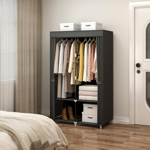 MOGELAFOO closet with four shelves stores folded items efficiently.