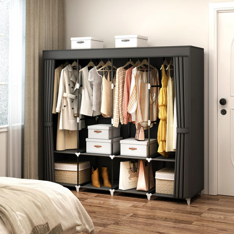 MOGELAFOO wardrobe with 8 shelves for folded clothes and accessories