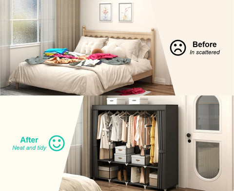MOGELAFOO black finish portable closet fits in modern rooms