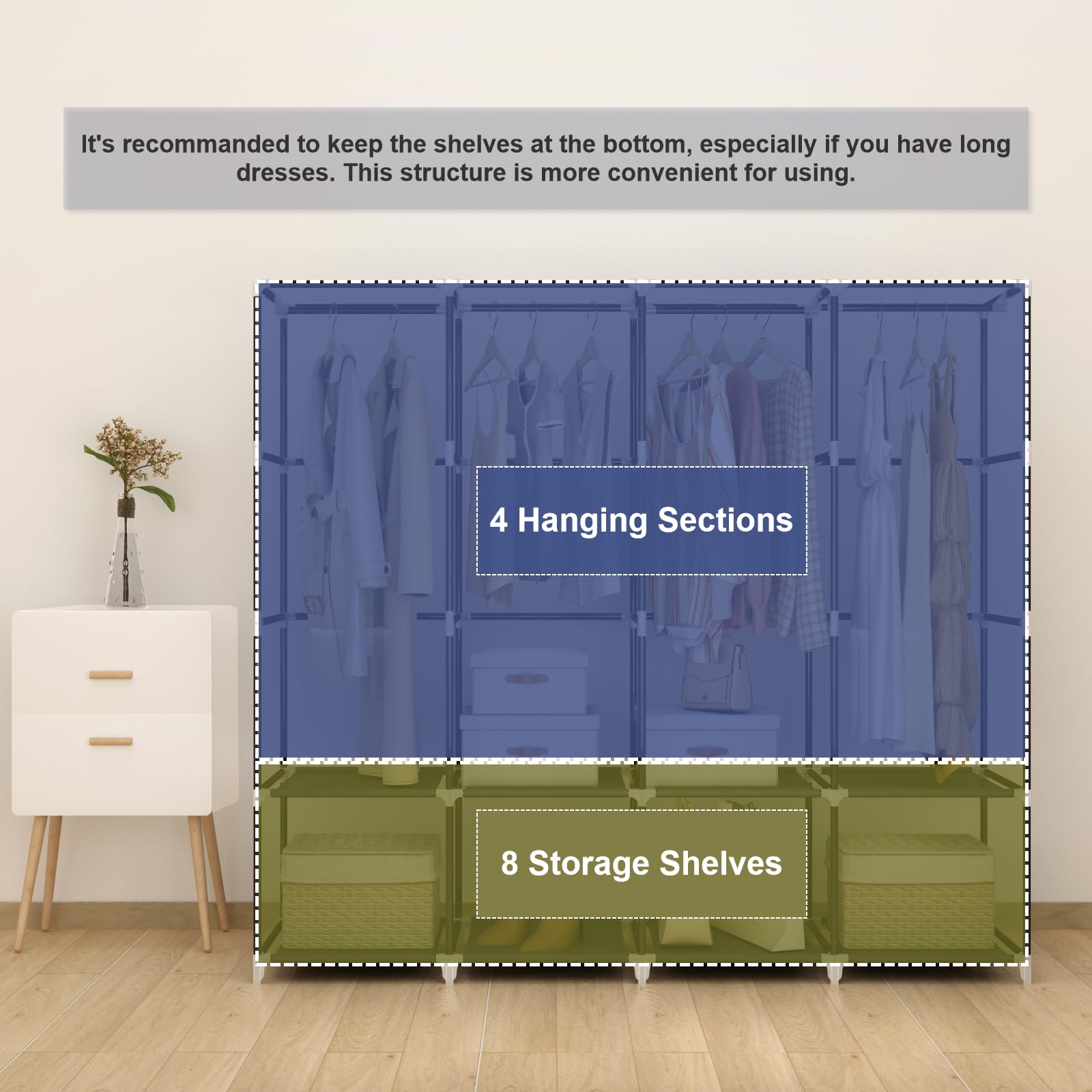 MOGELAFOO wardrobe dustproof cover keeping clothes dust-free
