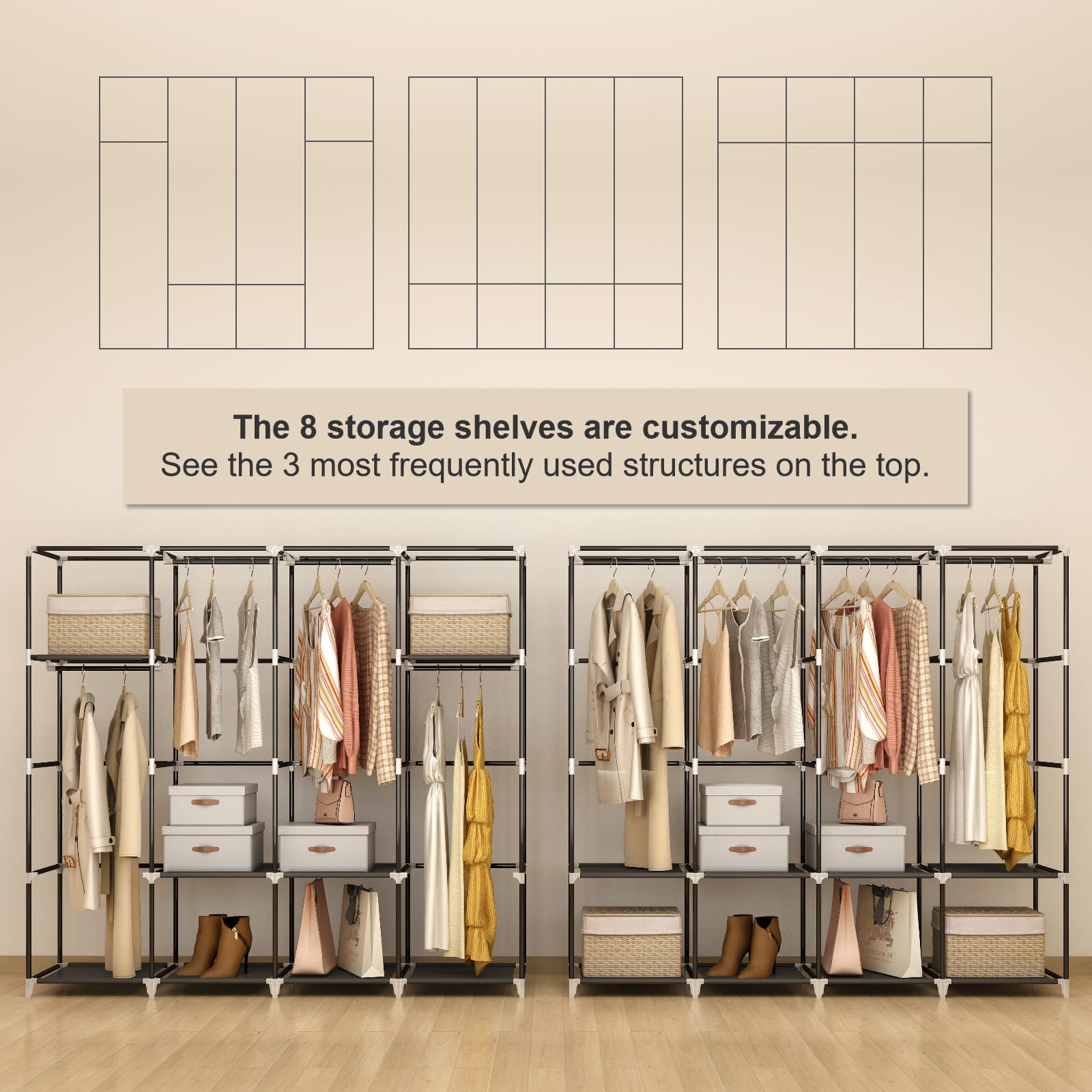 MOGELAFOO closet being assembled with simple instructions