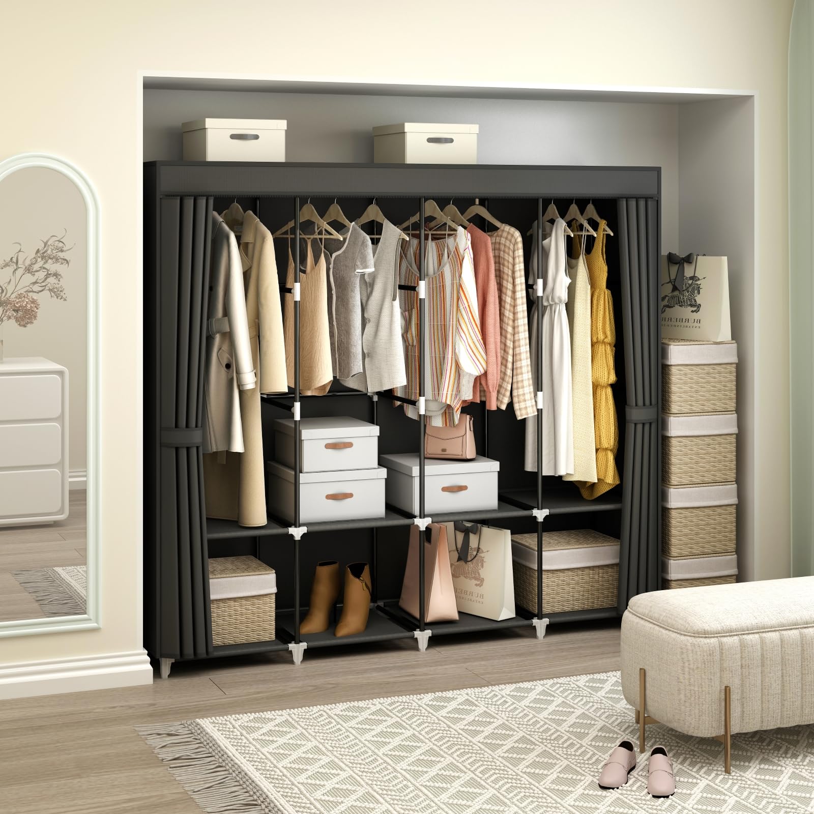 MOGELAFOO organized closet wardrobe ideas for storage