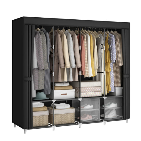 MOGELAFOO portable closet wardrobe full setup showing 67-inch frame for bedrooms