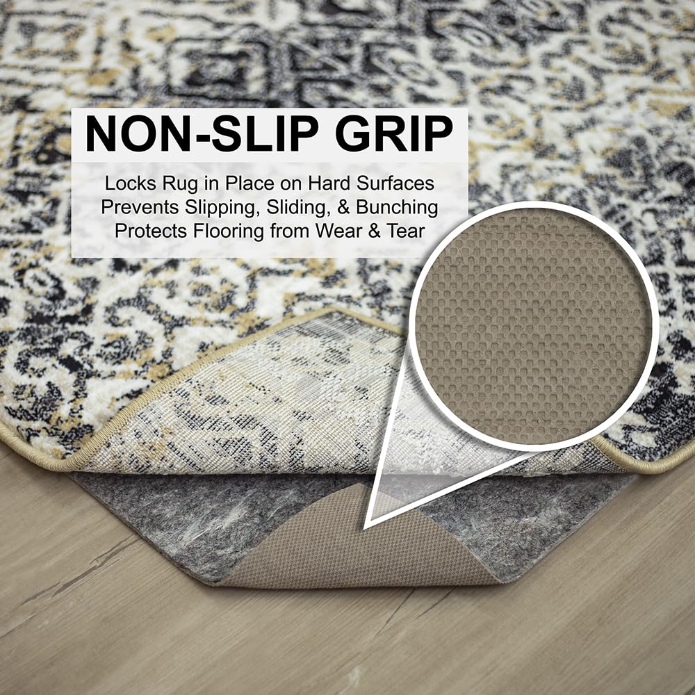 Mohawk Home dual surface rug pad with felt side up on hard floor.