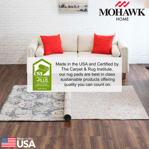Mohawk Home felt rug pad 9x12 has no latex backing for sensitive floors.