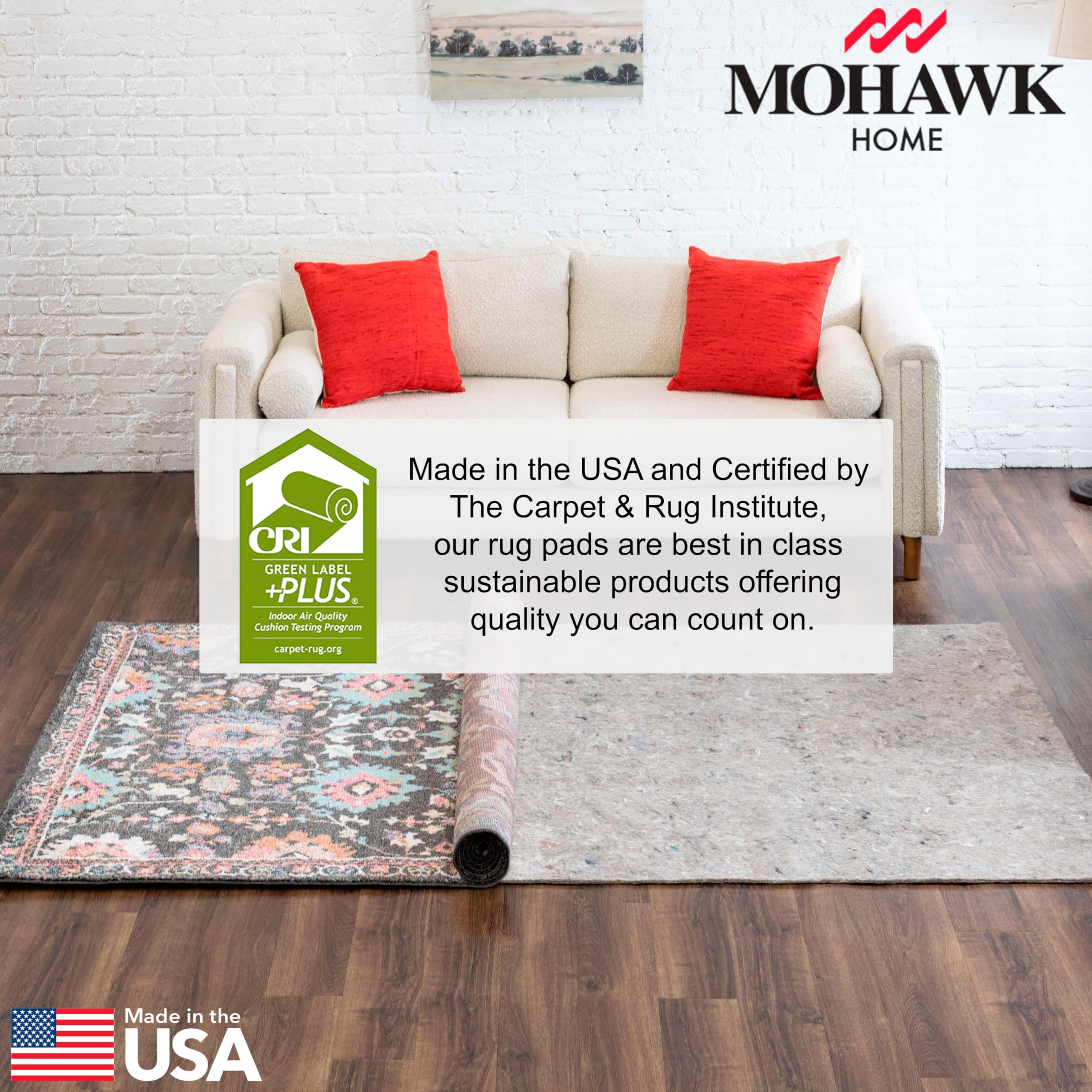 Mohawk Home felt rug pad easy to cut to fit your rug.