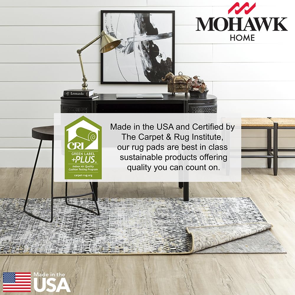 Mohawk Home rug pad protects hardwood floors from wear.