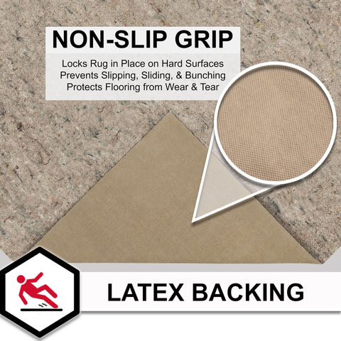Mohawk Home rug pad latex grip provides secure hold on floors.