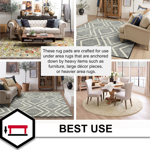 Mohawk Home rug pad cut-to-fit demonstrated with scissors.