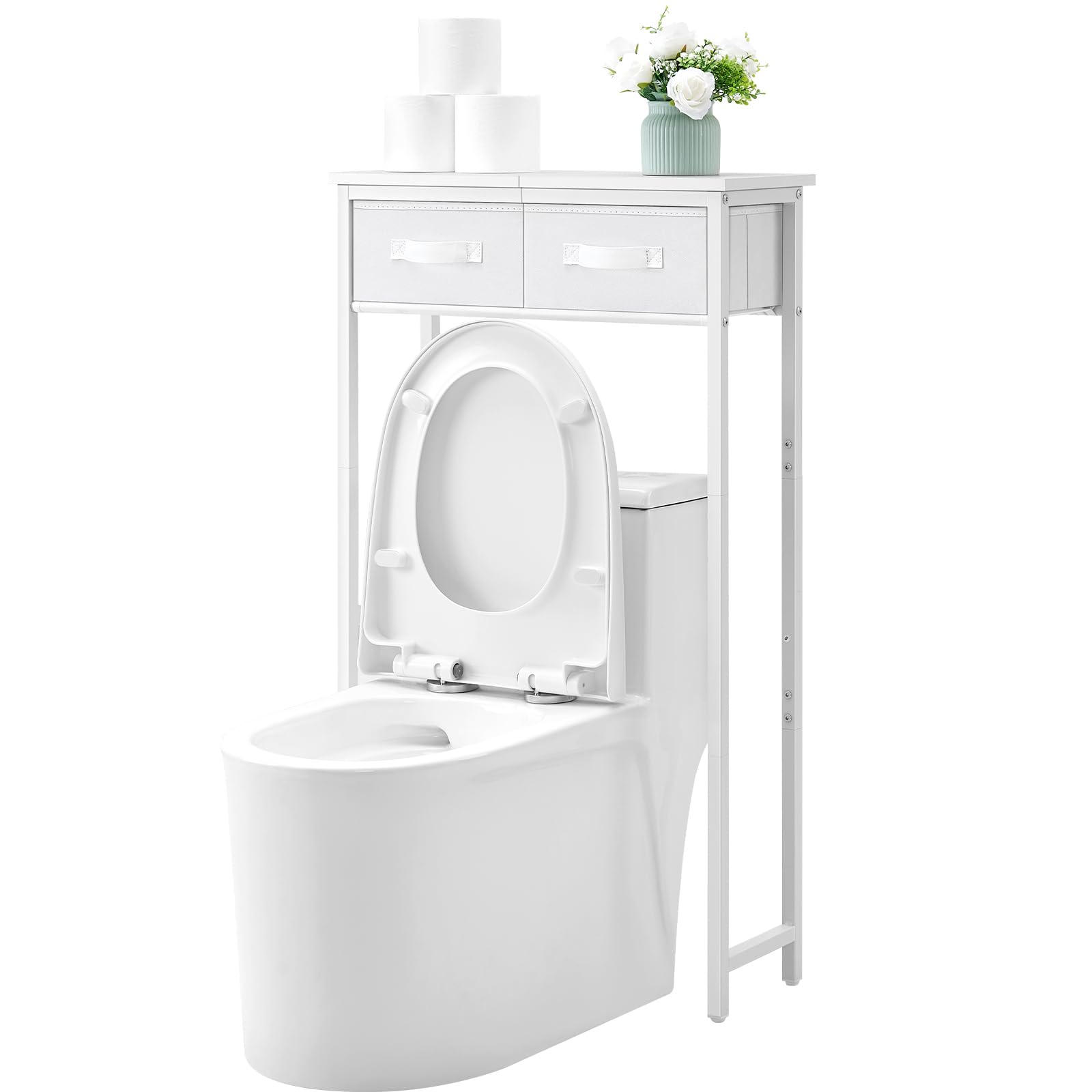 MOHOPE 2-Tier over the toilet storage front view shows compact design for small bathrooms