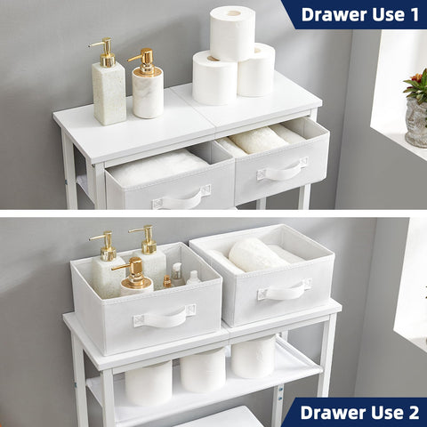 MOHOPE bathroom organizer with fabric drawers top panel use for flexible storage