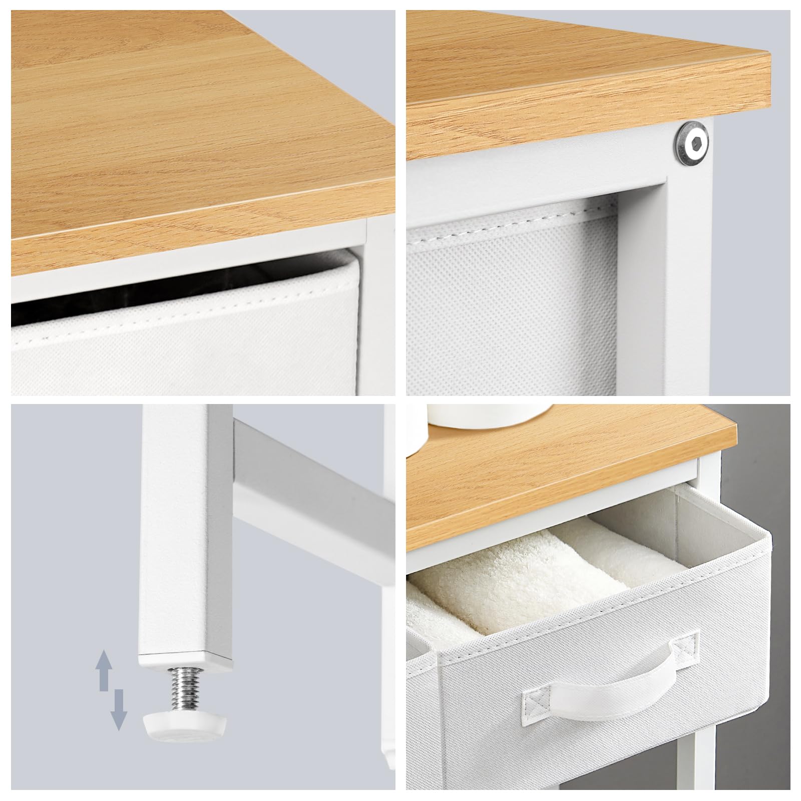 MOHOPE fabric drawers offer privacy and dust protection for personal care products