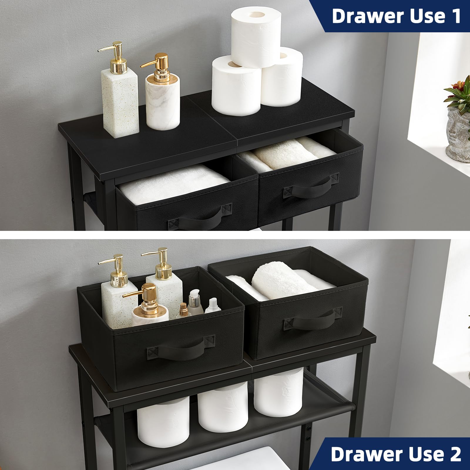 MOHOPE sturdy metal frame provides durable support for daily bathroom use.