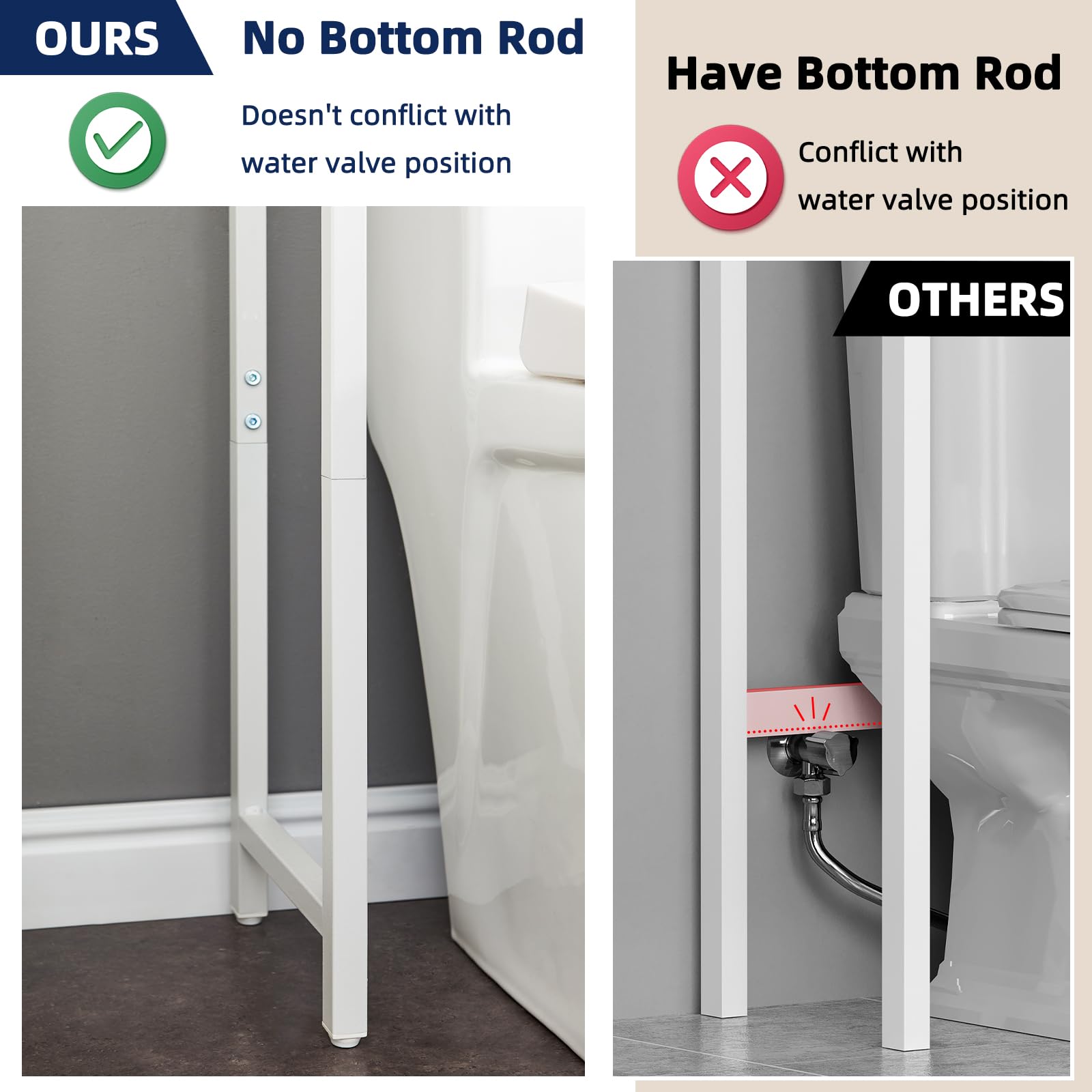 MOHOPE white bathroom shelf compact design fits above toilet effortlessly
