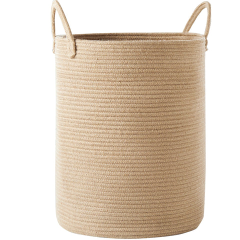 MOJOSCEND 80L laundry hamper with woven texture for organized, clutter-free spaces